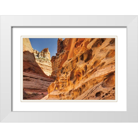 Crack Canyon I White Modern Wood Framed Art Print with Double Matting by Majchrowicz, Alan