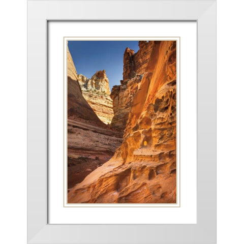 Crack Canyon II White Modern Wood Framed Art Print with Double Matting by Majchrowicz, Alan