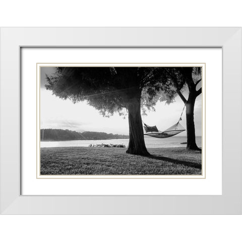 Summer Reprise White Modern Wood Framed Art Print with Double Matting by Aledanda