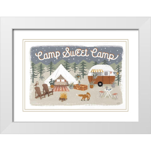 Gone Glamping I White Modern Wood Framed Art Print with Double Matting by Marshall, Laura
