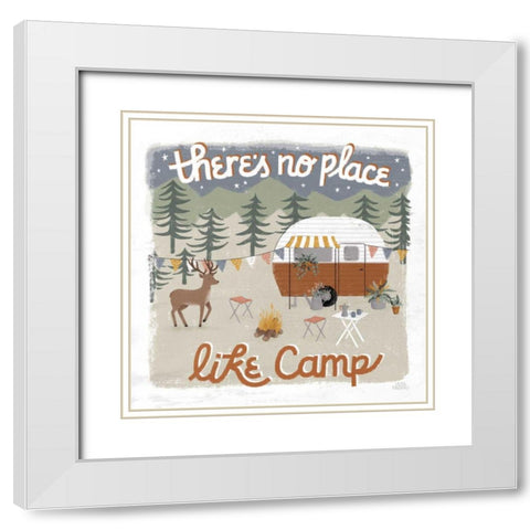 Gone Glamping II White Modern Wood Framed Art Print with Double Matting by Marshall, Laura