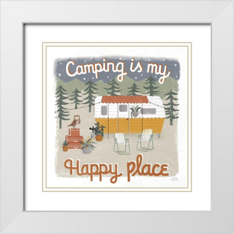 Gone Glamping V White Modern Wood Framed Art Print with Double Matting by Marshall, Laura