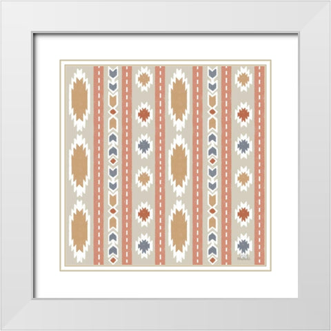 Gone Glamping Pattern IIA White Modern Wood Framed Art Print with Double Matting by Marshall, Laura