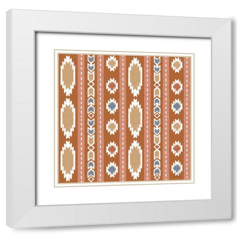 Gone Glamping Pattern IIB White Modern Wood Framed Art Print with Double Matting by Marshall, Laura