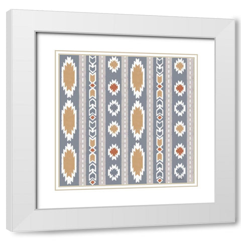 Gone Glamping Pattern IIC White Modern Wood Framed Art Print with Double Matting by Marshall, Laura