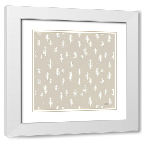 Gone Glamping Pattern IIIA White Modern Wood Framed Art Print with Double Matting by Marshall, Laura