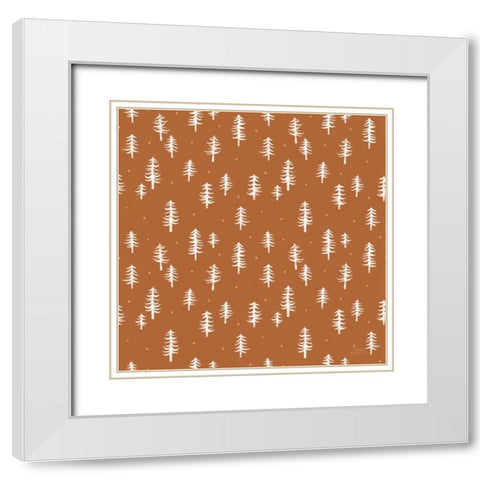Gone Glamping Pattern IIIB White Modern Wood Framed Art Print with Double Matting by Marshall, Laura