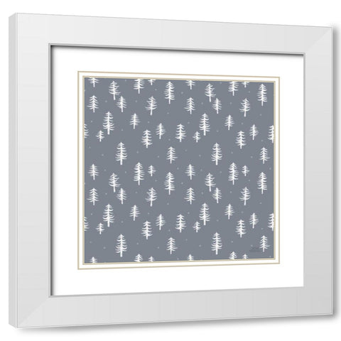 Gone Glamping Pattern IIIC White Modern Wood Framed Art Print with Double Matting by Marshall, Laura
