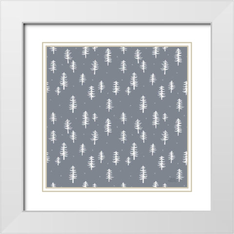 Gone Glamping Pattern IIIC White Modern Wood Framed Art Print with Double Matting by Marshall, Laura