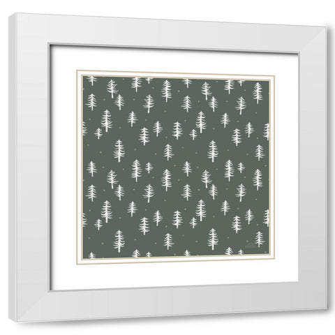 Gone Glamping Pattern IIID White Modern Wood Framed Art Print with Double Matting by Marshall, Laura