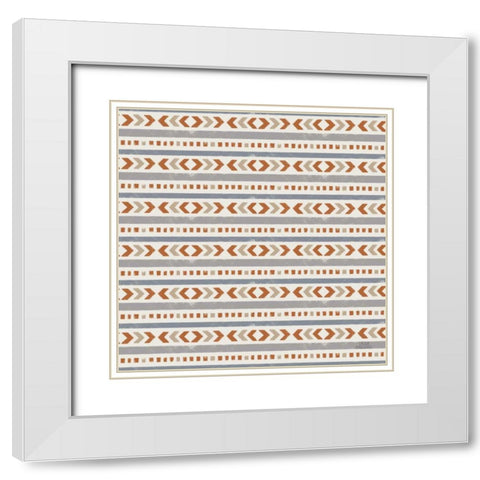 Gone Glamping Pattern IVA White Modern Wood Framed Art Print with Double Matting by Marshall, Laura