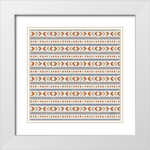 Gone Glamping Pattern IVA White Modern Wood Framed Art Print with Double Matting by Marshall, Laura