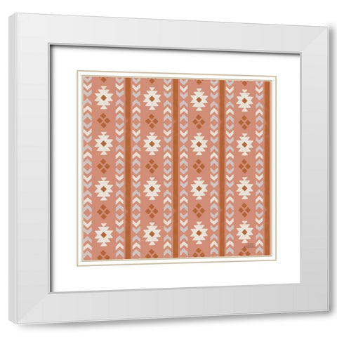 Gone Glamping Pattern VD White Modern Wood Framed Art Print with Double Matting by Marshall, Laura