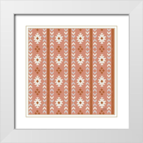Gone Glamping Pattern VD White Modern Wood Framed Art Print with Double Matting by Marshall, Laura