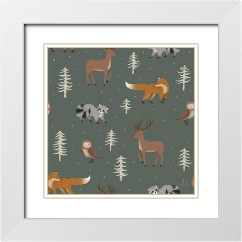 Gone Glamping Pattern VID White Modern Wood Framed Art Print with Double Matting by Marshall, Laura