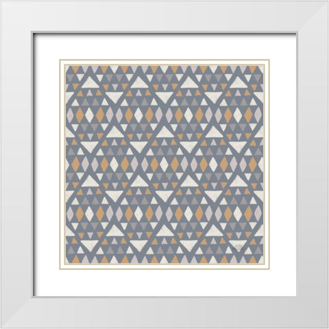 Gone Glamping Pattern VIIIC White Modern Wood Framed Art Print with Double Matting by Marshall, Laura
