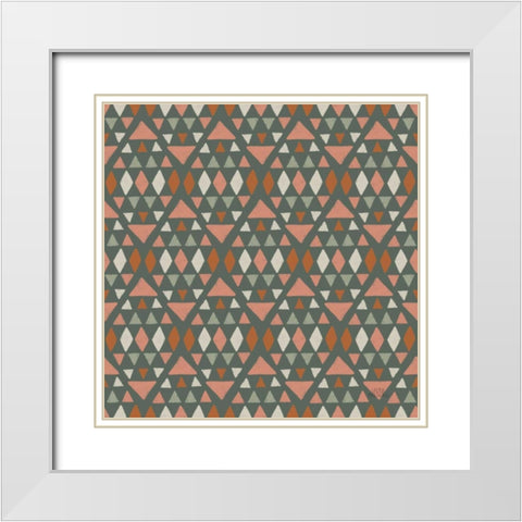 Gone Glamping Pattern VIIID White Modern Wood Framed Art Print with Double Matting by Marshall, Laura