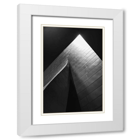 Skyscraper III White Modern Wood Framed Art Print with Double Matting by Aledanda