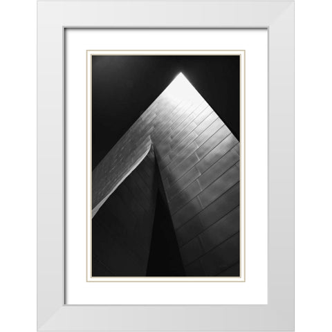 Skyscraper III White Modern Wood Framed Art Print with Double Matting by Aledanda
