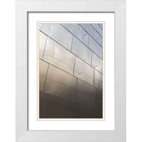 Skyscraper IV White Modern Wood Framed Art Print with Double Matting by Aledanda