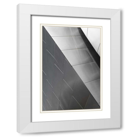 Skyscraper VI White Modern Wood Framed Art Print with Double Matting by Aledanda