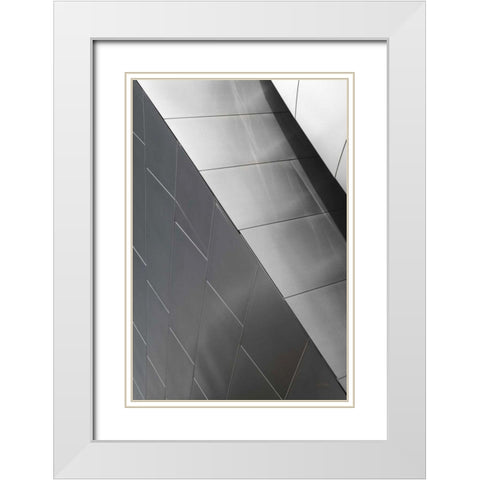 Skyscraper VI White Modern Wood Framed Art Print with Double Matting by Aledanda