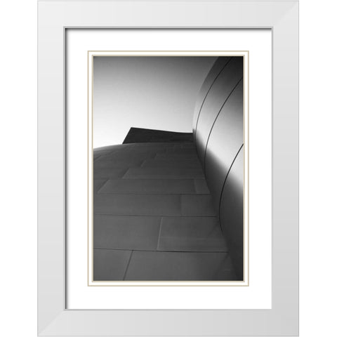 Skyscraper VIII White Modern Wood Framed Art Print with Double Matting by Aledanda