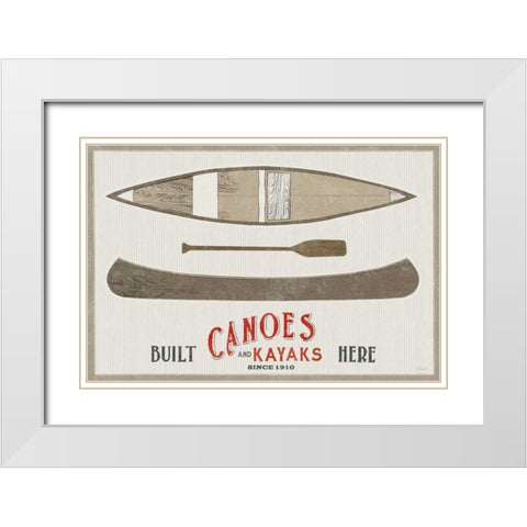 Cabin Life VII Kayak White Modern Wood Framed Art Print with Double Matting by Schlabach, Sue