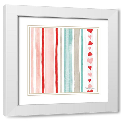 Paws of Love Pattern VI White Modern Wood Framed Art Print with Double Matting by Grove, Beth