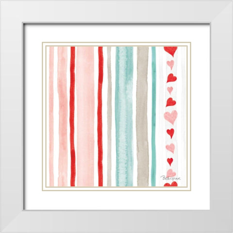 Paws of Love Pattern VI White Modern Wood Framed Art Print with Double Matting by Grove, Beth