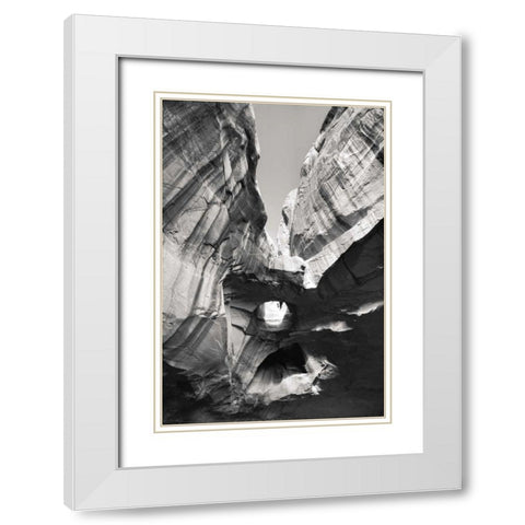 Neon Canyon I BW White Modern Wood Framed Art Print with Double Matting by Majchrowicz, Alan