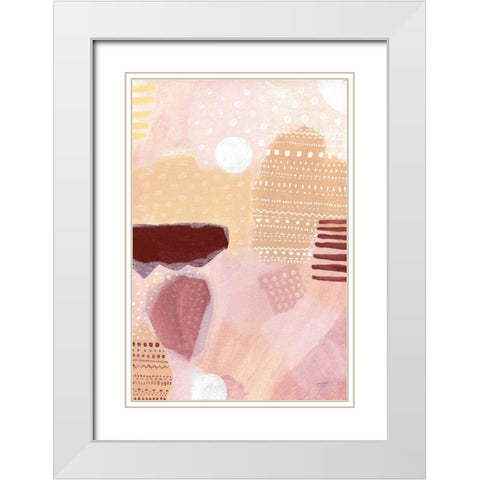 Terracotta Tribal White Modern Wood Framed Art Print with Double Matting by Mack, Lynn