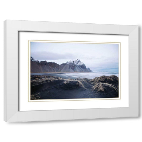 Stokksnes White Modern Wood Framed Art Print with Double Matting by Marshall, Laura