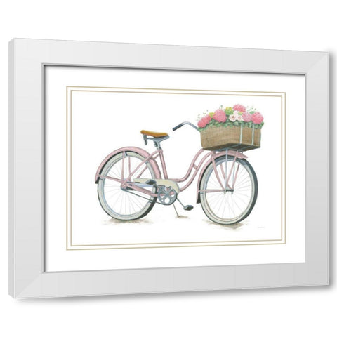 Beach Time II Pink White Modern Wood Framed Art Print with Double Matting by Wiens, James