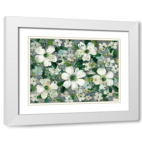 Anemones and Friends White Modern Wood Framed Art Print with Double Matting by Nai, Danhui