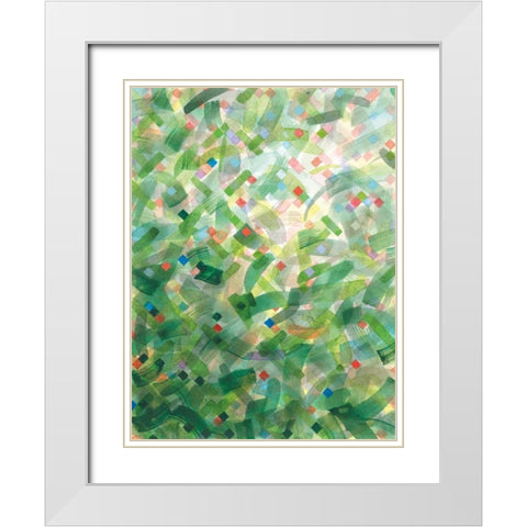 Jungle Abstract I White Modern Wood Framed Art Print with Double Matting by Nai, Danhui