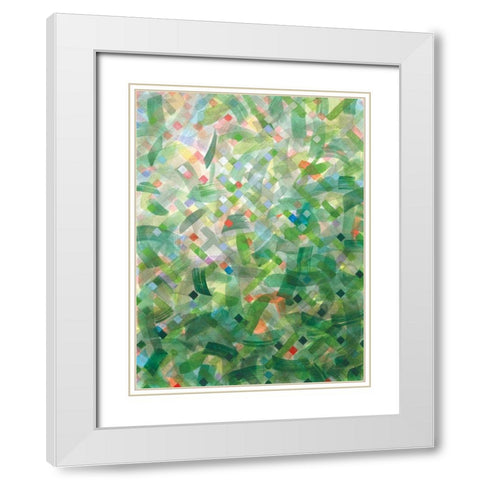 Jungle Abstract II White Modern Wood Framed Art Print with Double Matting by Nai, Danhui