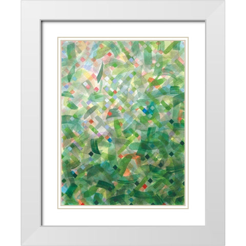 Jungle Abstract II White Modern Wood Framed Art Print with Double Matting by Nai, Danhui