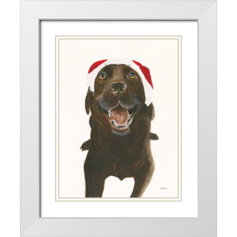 Santa Oscar White Modern Wood Framed Art Print with Double Matting by Ducklow, Patsy