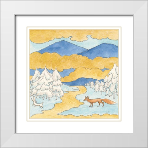 Riverside III White Modern Wood Framed Art Print with Double Matting by Thomas, Miranda