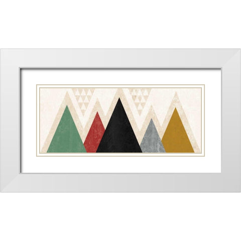 Mod Triangles Panel I White Modern Wood Framed Art Print with Double Matting by Mullan, Michael