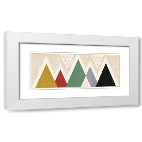 Mod Triangles Panel II White Modern Wood Framed Art Print with Double Matting by Mullan, Michael