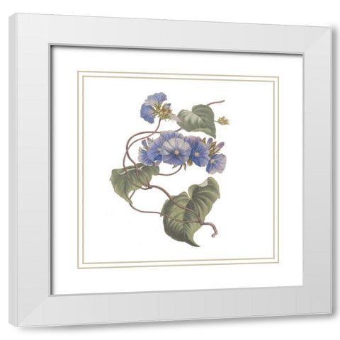 Monument Etching Tile Flowers I White Modern Wood Framed Art Print with Double Matting by Wild Apple Portfolio