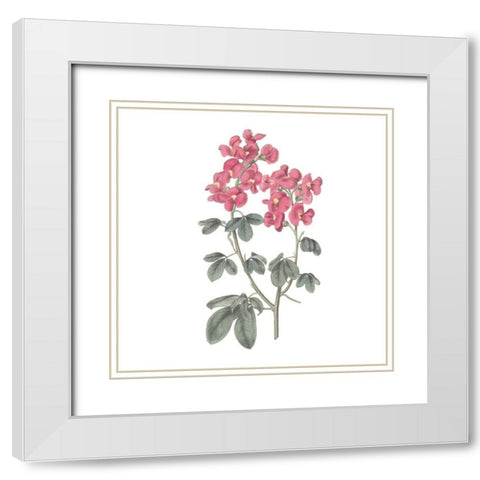 Monument Etching Tile Flowers IV White Modern Wood Framed Art Print with Double Matting by Wild Apple Portfolio