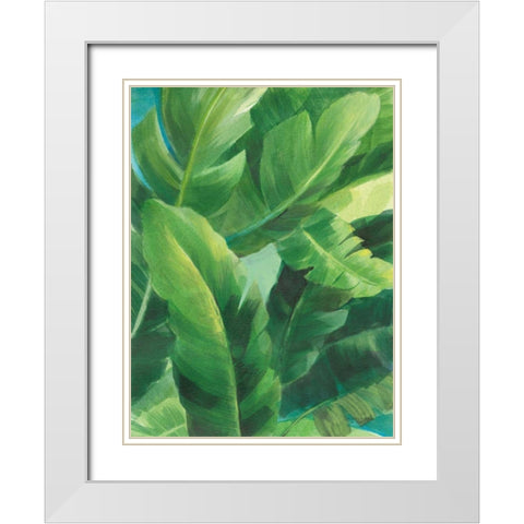 Palms of the Tropics II White Modern Wood Framed Art Print with Double Matting by Nai, Danhui