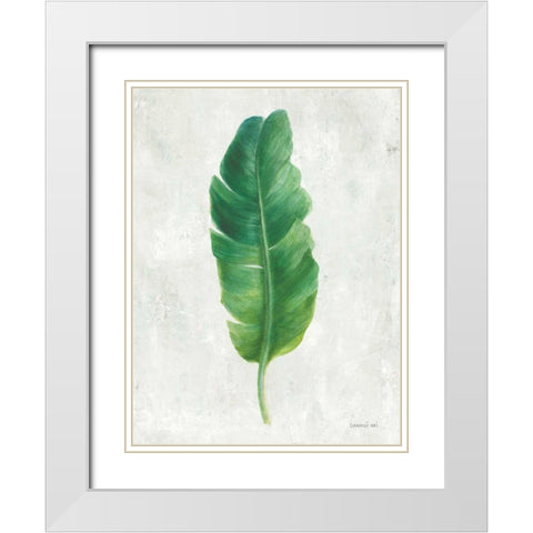 Palms of the Tropics V White Modern Wood Framed Art Print with Double Matting by Nai, Danhui