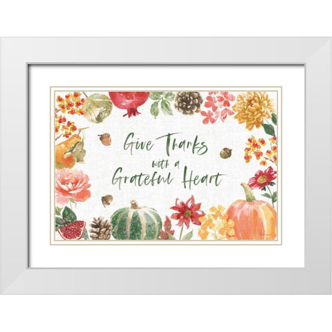 Harvest Bouquet I White Modern Wood Framed Art Print with Double Matting by Grove, Beth