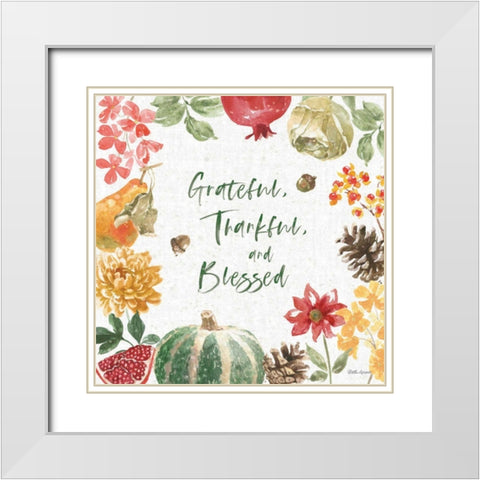 Harvest Bouquet II White Modern Wood Framed Art Print with Double Matting by Grove, Beth