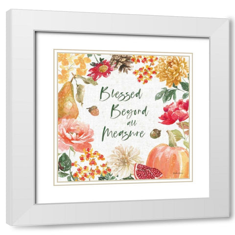 Harvest Bouquet III White Modern Wood Framed Art Print with Double Matting by Grove, Beth
