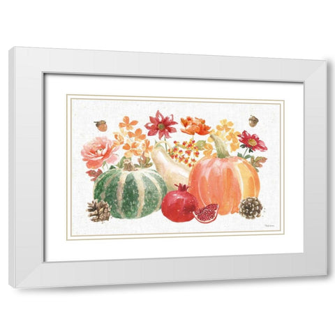 Harvest Bouquet IV White Modern Wood Framed Art Print with Double Matting by Grove, Beth